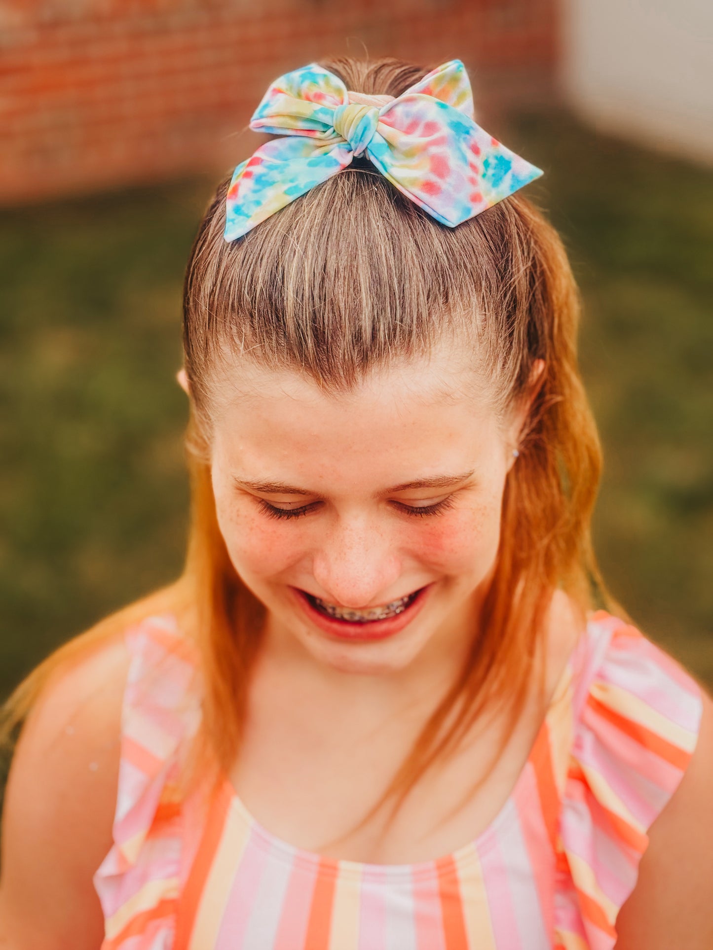 Summer Tie Dye | Small Fabric Swim Pinwheel Bows