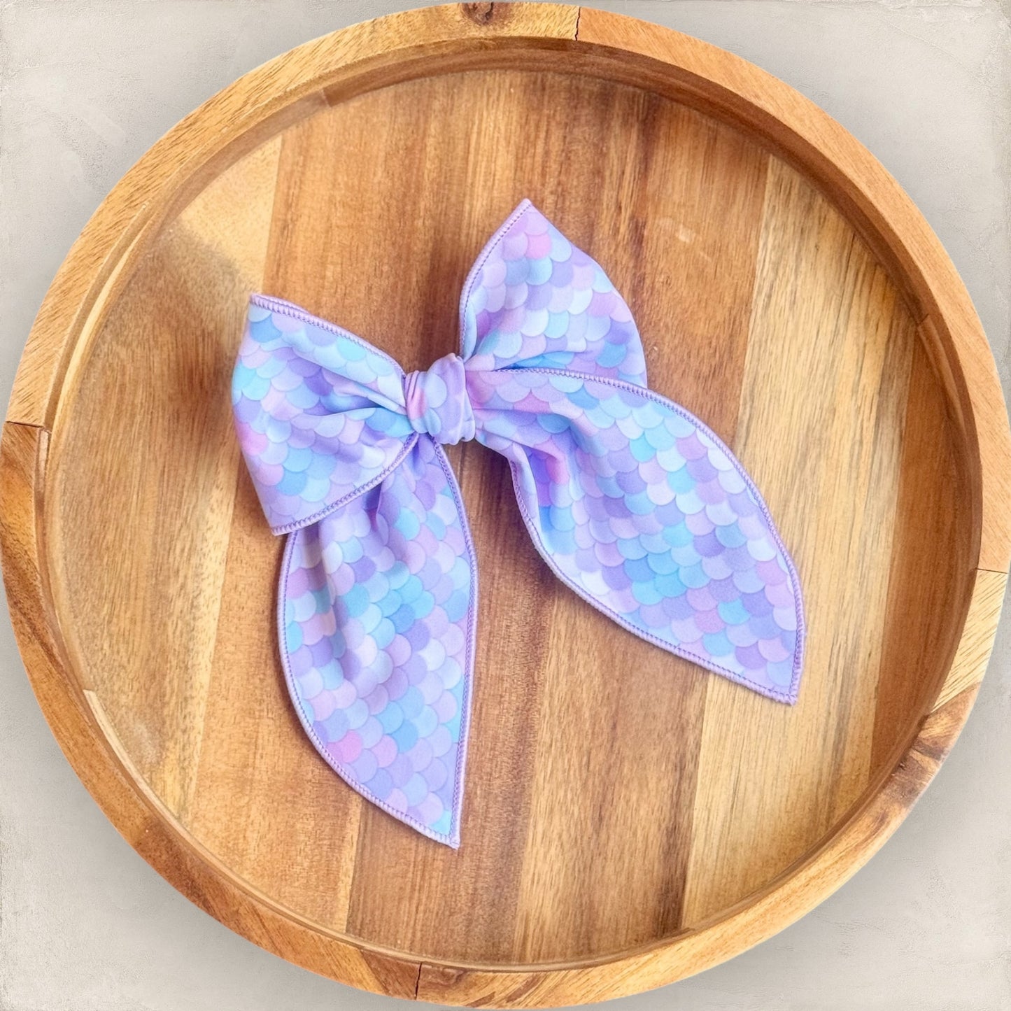 Pale Mermaid Scales | Large Fabric Bow