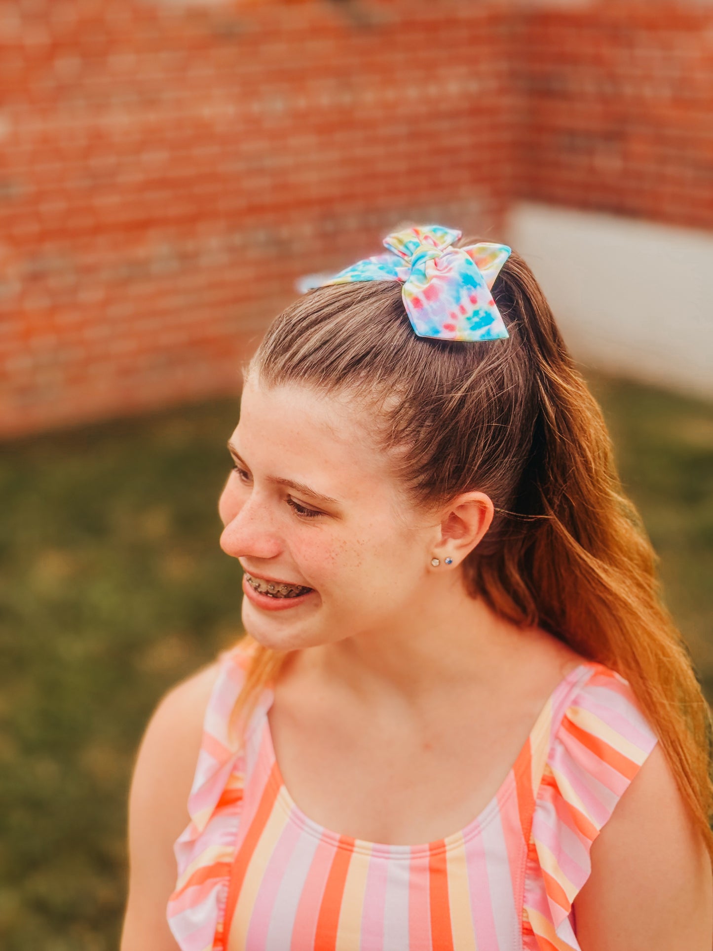Summer Tie Dye | Small Fabric Swim Pinwheel Bows