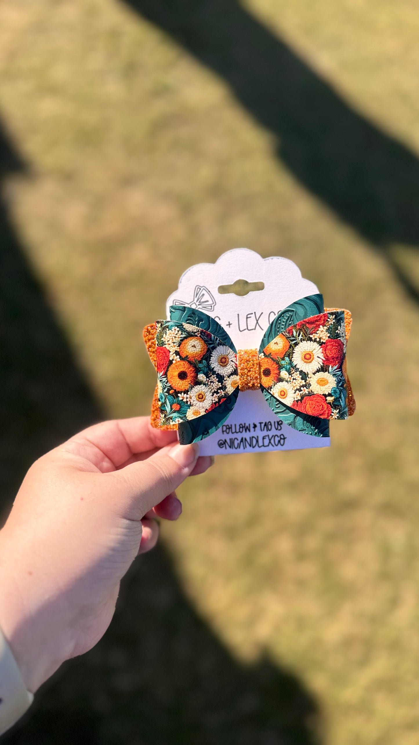 Faux Leather Overlay Style Bow
