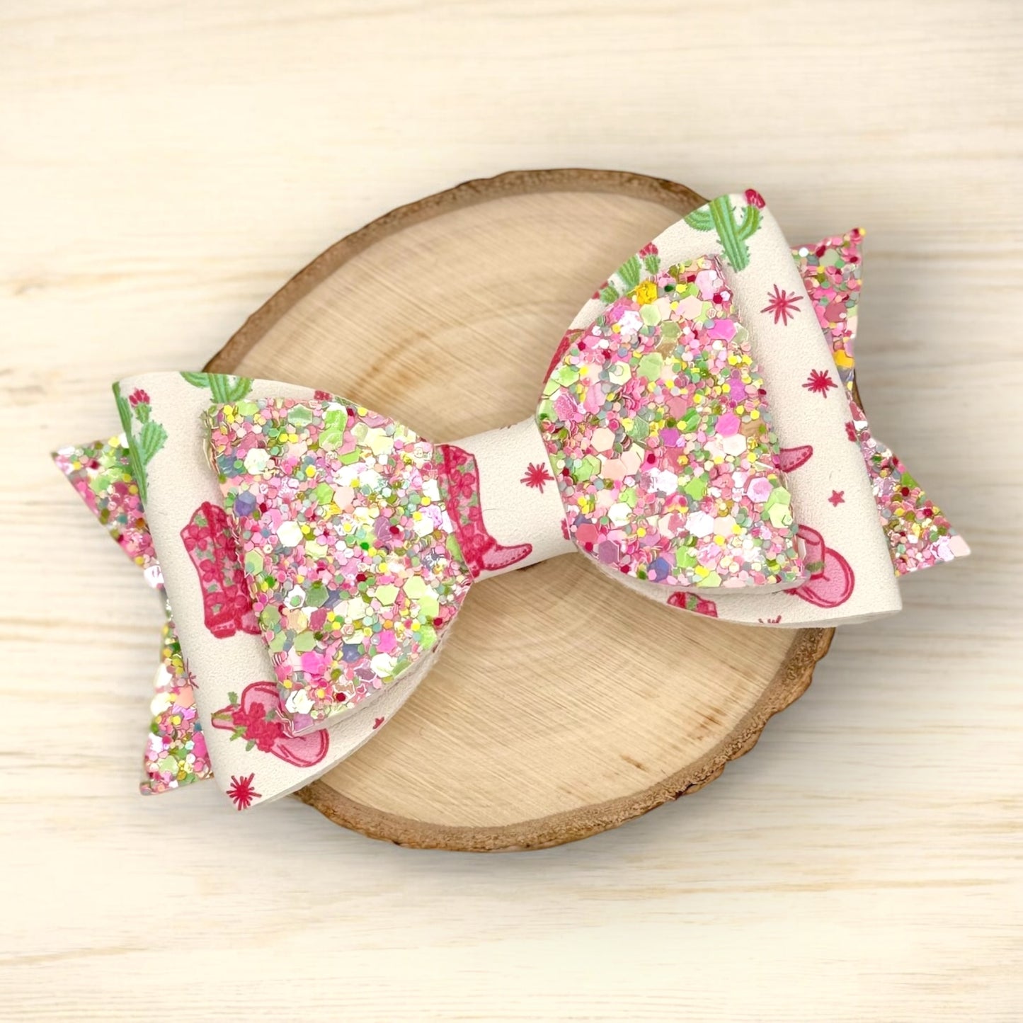 Classic Faux Leather Bow