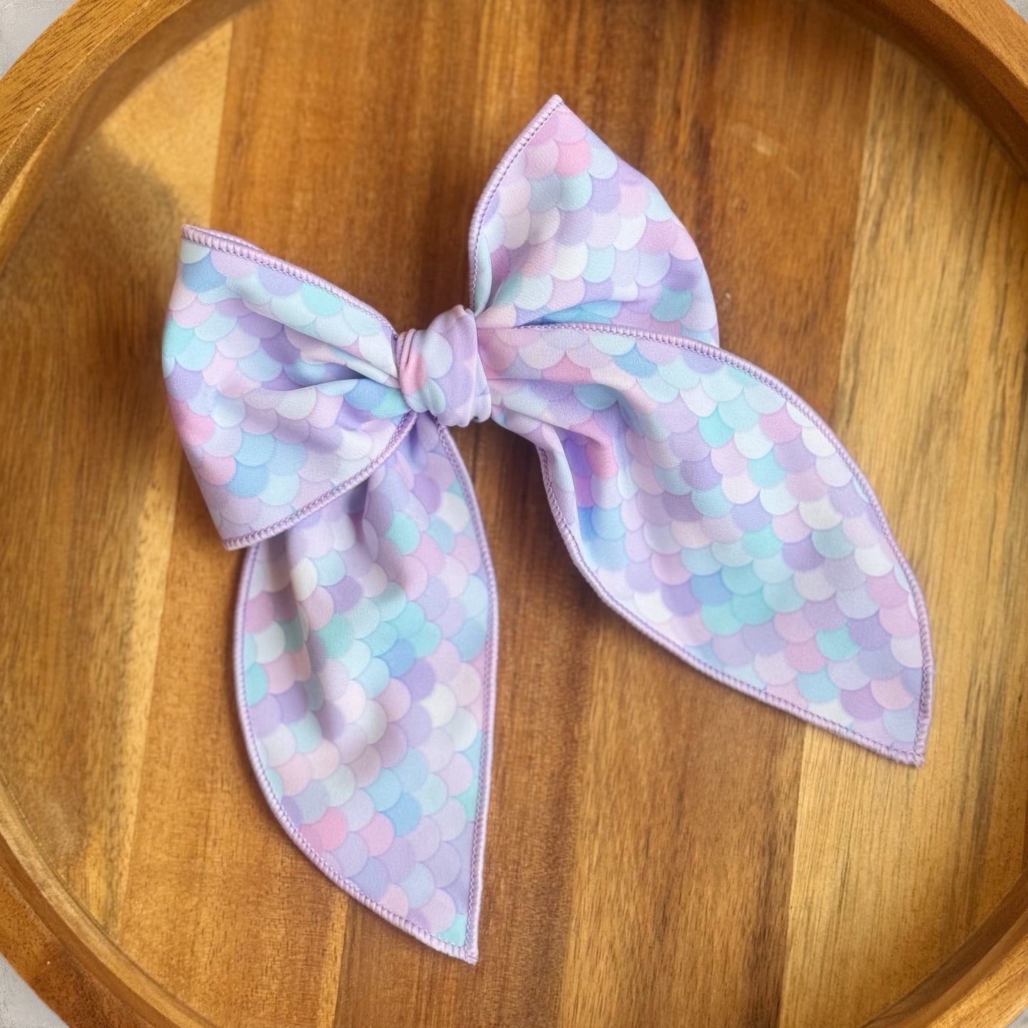 Pale Mermaid Scales | Large Fabric Bow