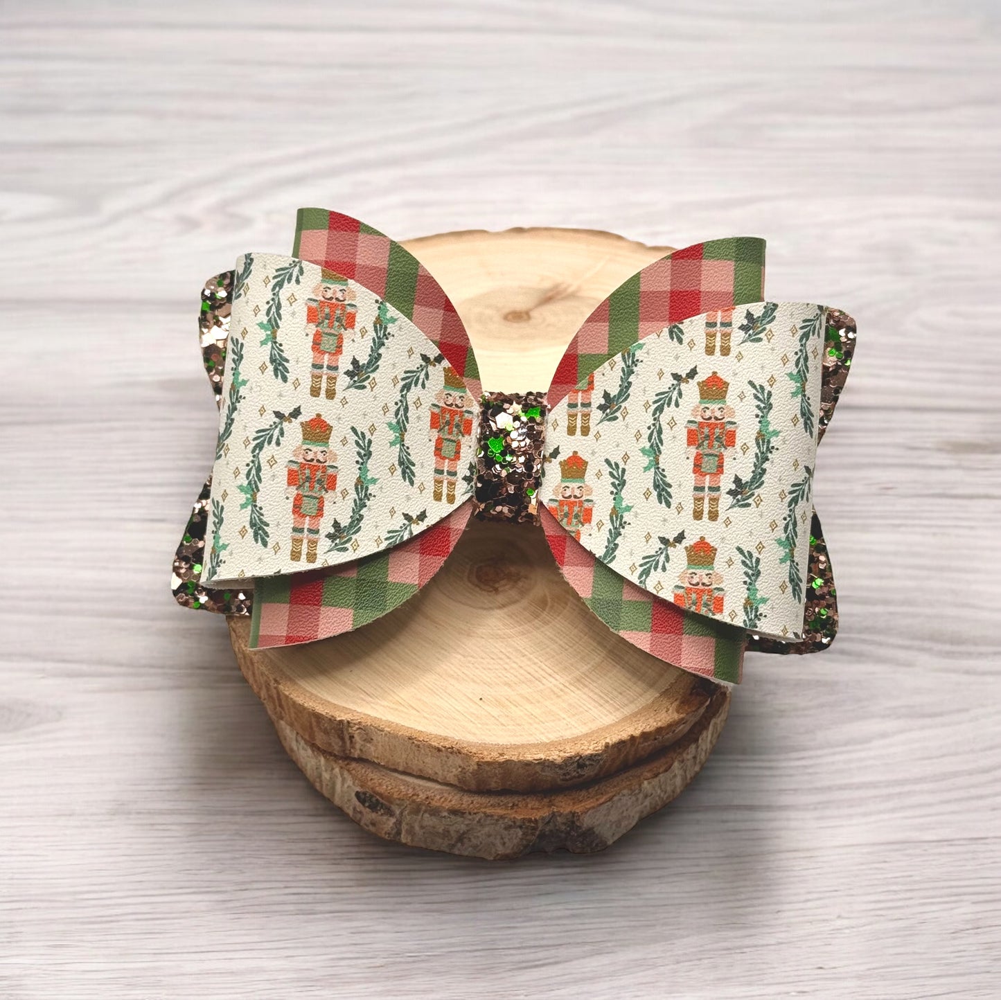 Nutcracker | Large Overlay Faux Leather Hair Bow