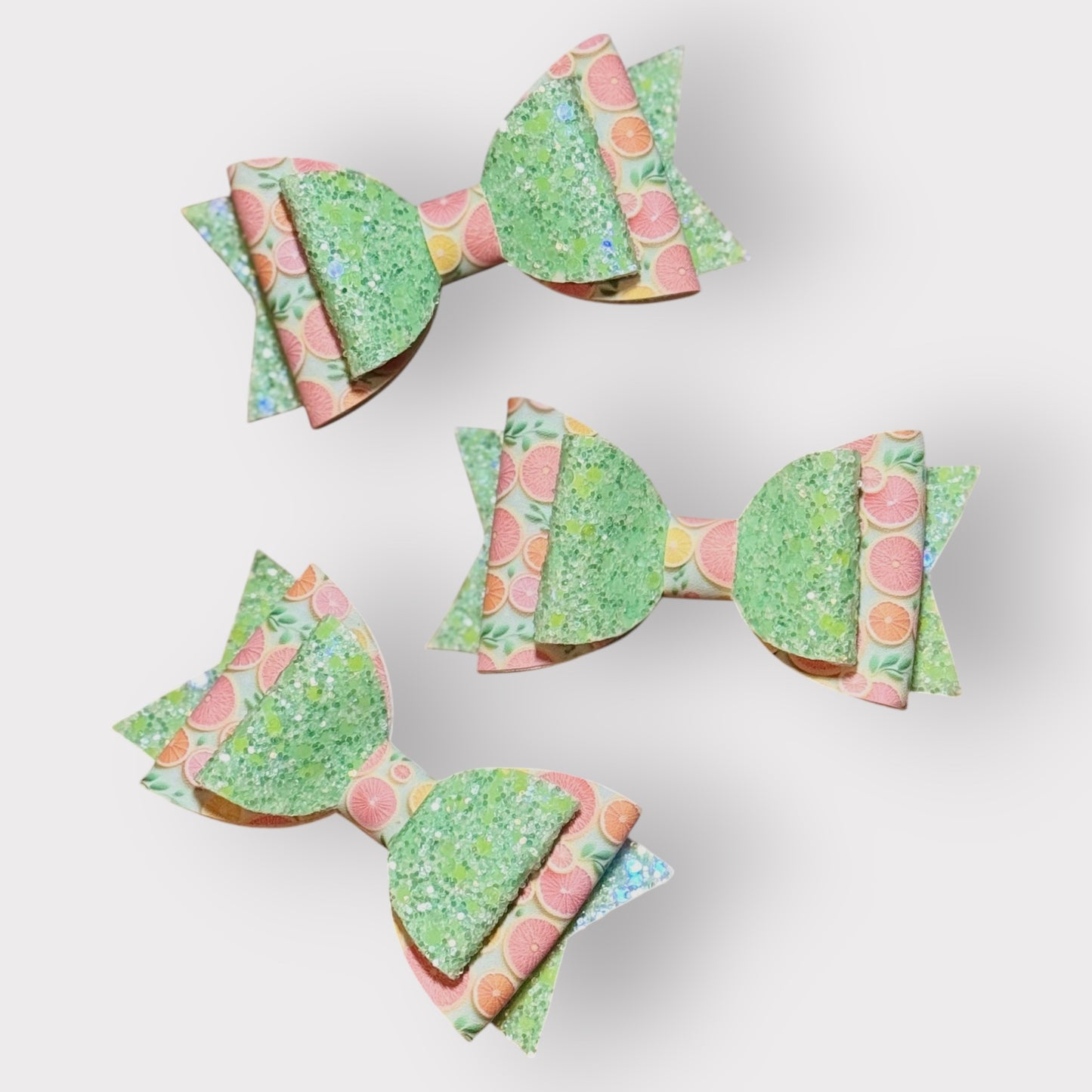 Citrus | Green Glitter Large Stacked Hair Bow