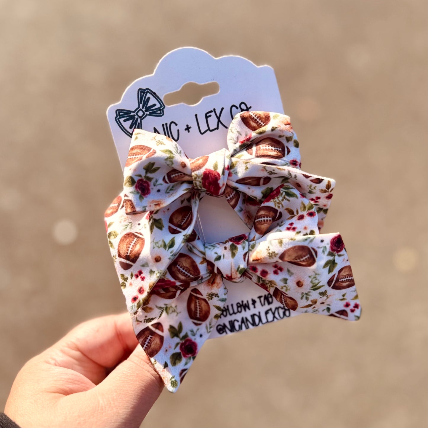 Football Fabric Bows | Piggie Set