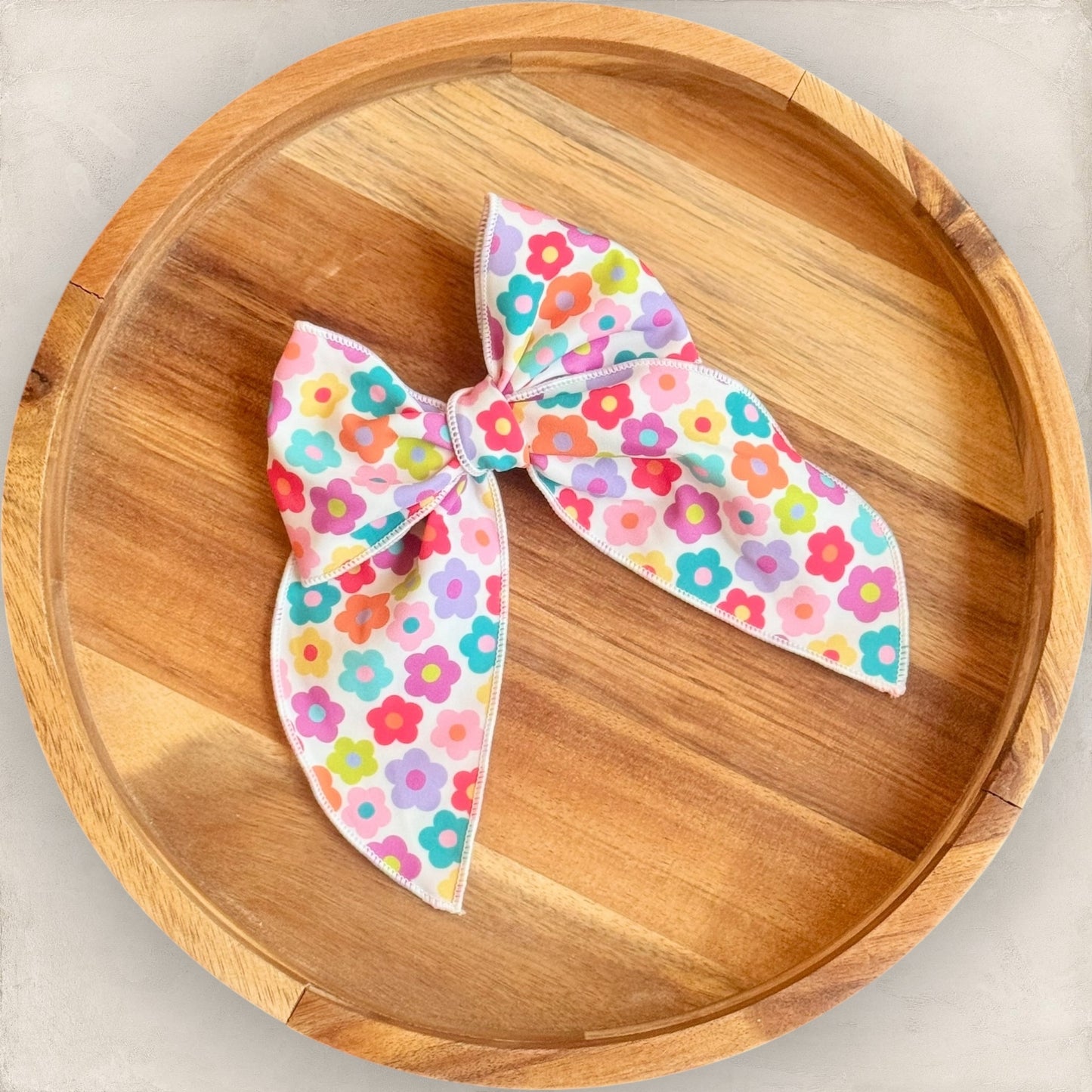 Retro Floral | Large Fabric Bow