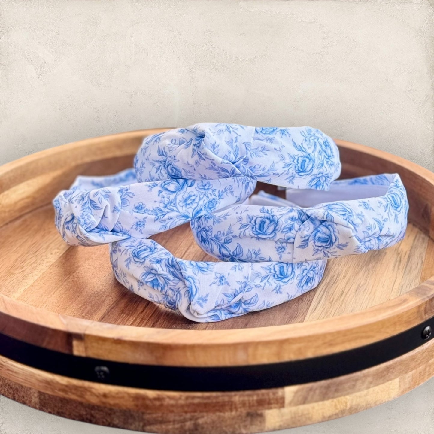 Blue Fancy Floral | Knotted Headband