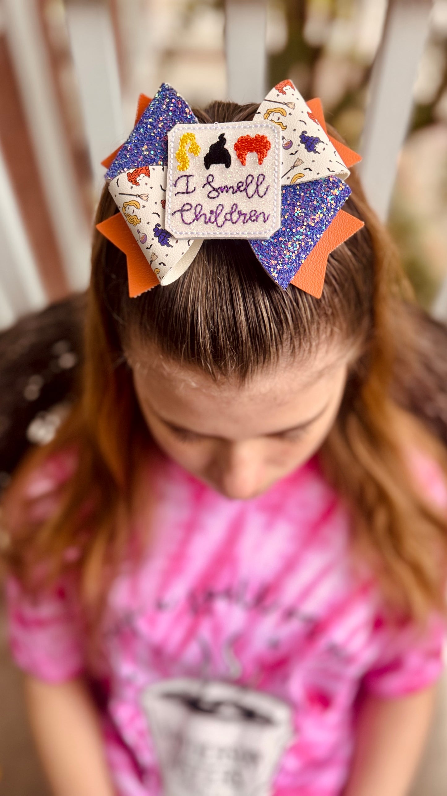 Three Witches | Extra Large Glitter Faux Leather Hair Bow