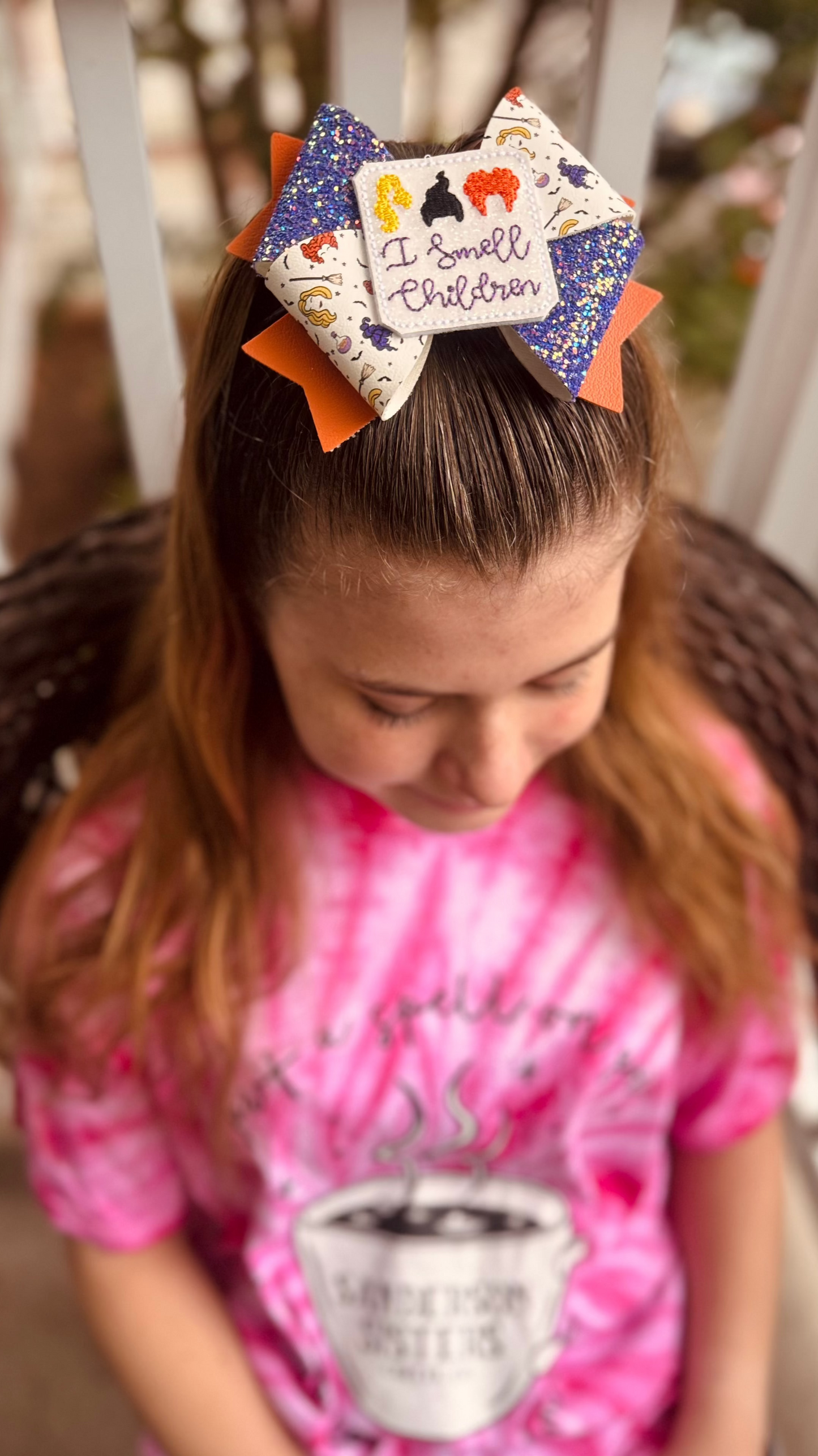 Three Witches | Extra Large Glitter Faux Leather Hair Bow