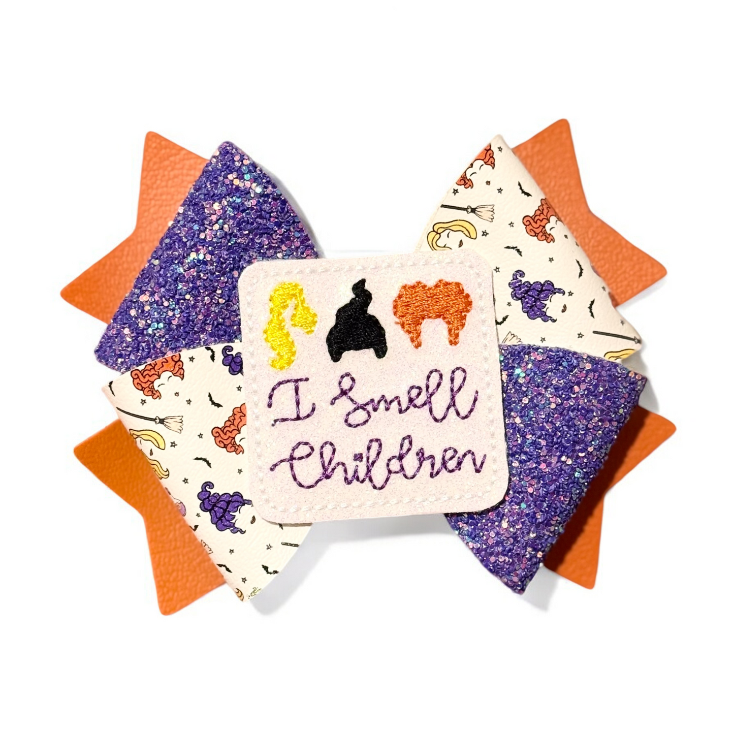 Three Witches | Extra Large Glitter Faux Leather Hair Bow