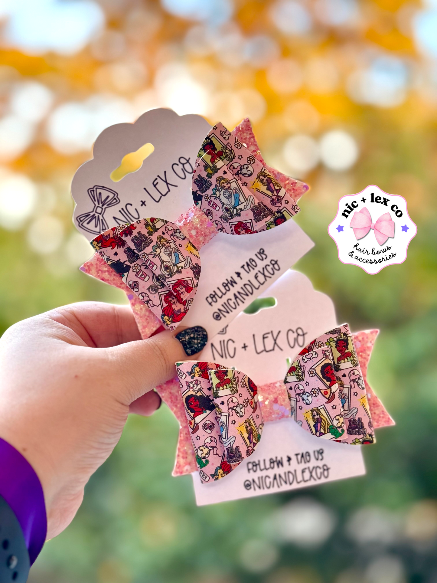 Picture Perfect Princess | Large Stacked Glitter Faux Leather Bow