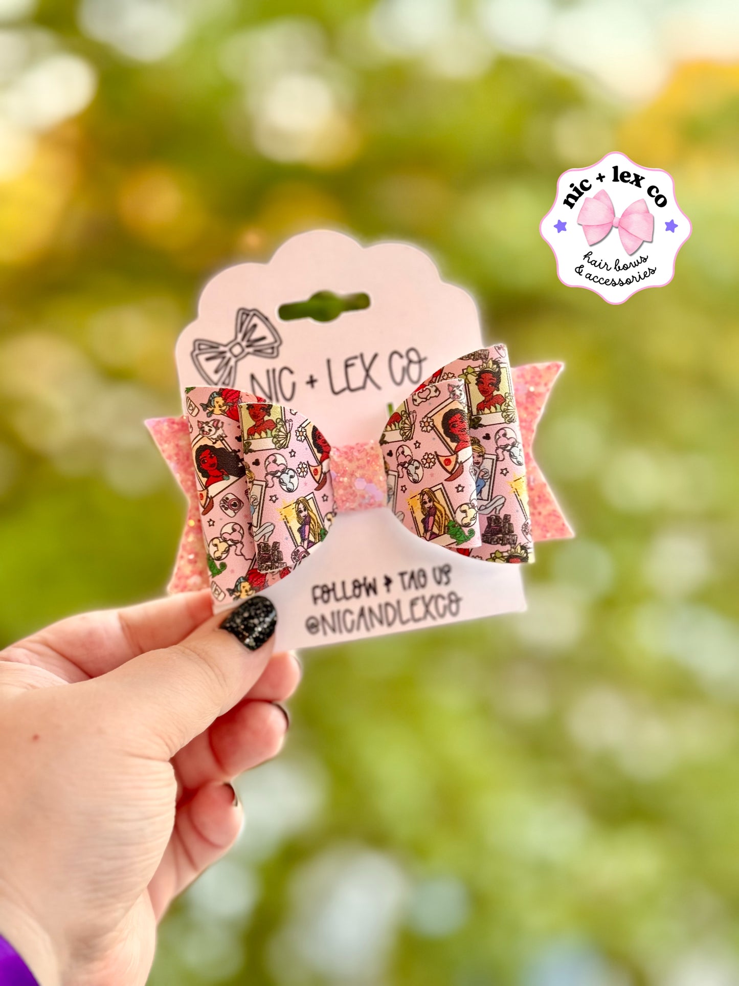 Picture Perfect Princess | Large Stacked Glitter Faux Leather Bow