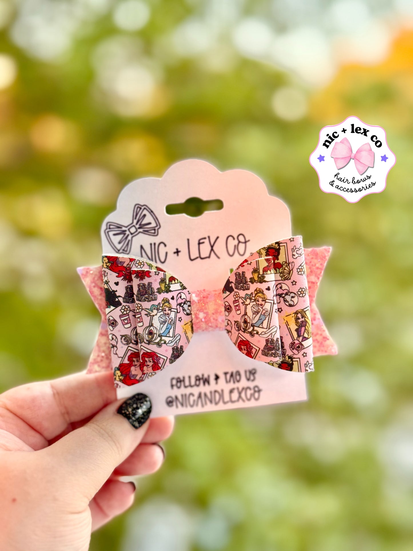 Picture Perfect Princess | Large Stacked Glitter Faux Leather Bow